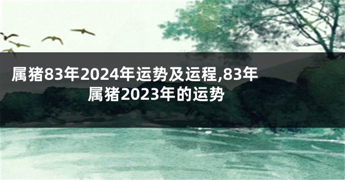 属猪83年2024年运势及运程,83年属猪2023年的运势