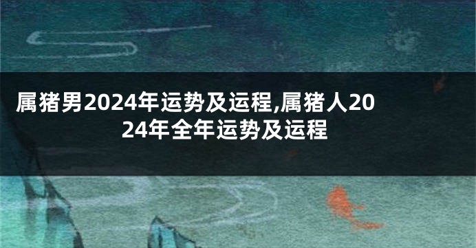 属猪男2024年运势及运程,属猪人2024年全年运势及运程