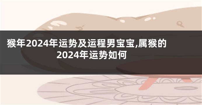 猴年2024年运势及运程男宝宝,属猴的2024年运势如何