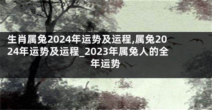 生肖属兔2024年运势及运程,属兔2024年运势及运程_2023年属兔人的全年运势