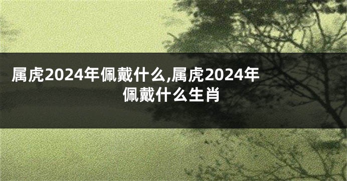 属虎2024年佩戴什么,属虎2024年佩戴什么生肖