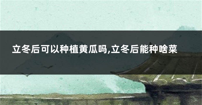 立冬后可以种植黄瓜吗,立冬后能种啥菜