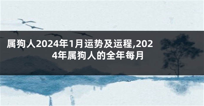 属狗人2024年1月运势及运程,2024年属狗人的全年每月