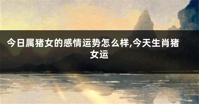 今日属猪女的感情运势怎么样,今天生肖猪女运