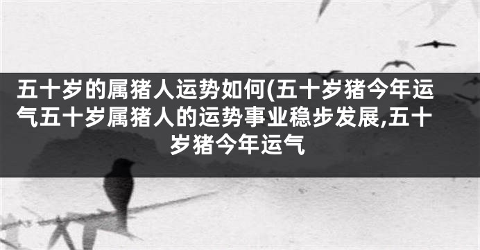 五十岁的属猪人运势如何(五十岁猪今年运气五十岁属猪人的运势事业稳步发展,五十岁猪今年运气