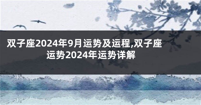 双子座2024年9月运势及运程,双子座运势2024年运势详解