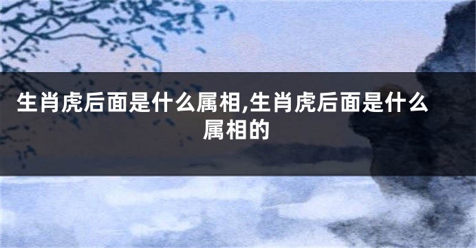 生肖虎后面是什么属相,生肖虎后面是什么属相的