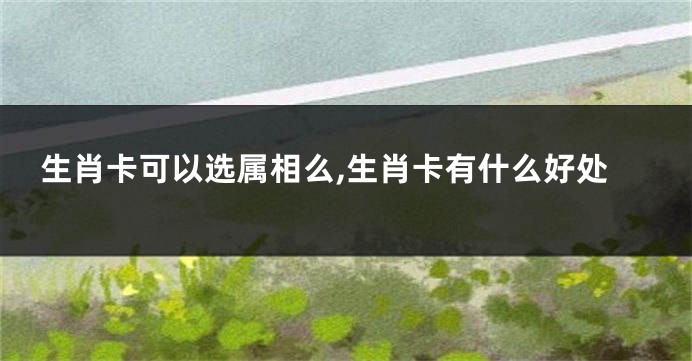 生肖卡可以选属相么,生肖卡有什么好处