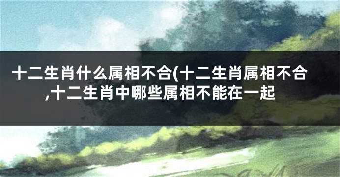 十二生肖什么属相不合(十二生肖属相不合,十二生肖中哪些属相不能在一起