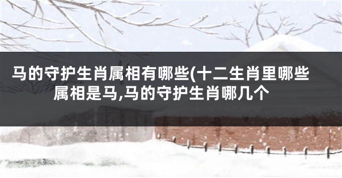 马的守护生肖属相有哪些(十二生肖里哪些属相是马,马的守护生肖哪几个