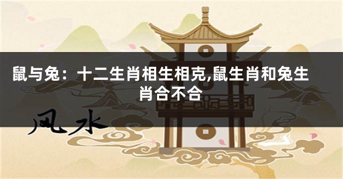 鼠与兔：十二生肖相生相克,鼠生肖和兔生肖合不合