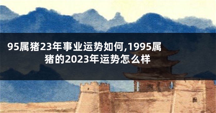 95属猪23年事业运势如何,1995属猪的2023年运势怎么样
