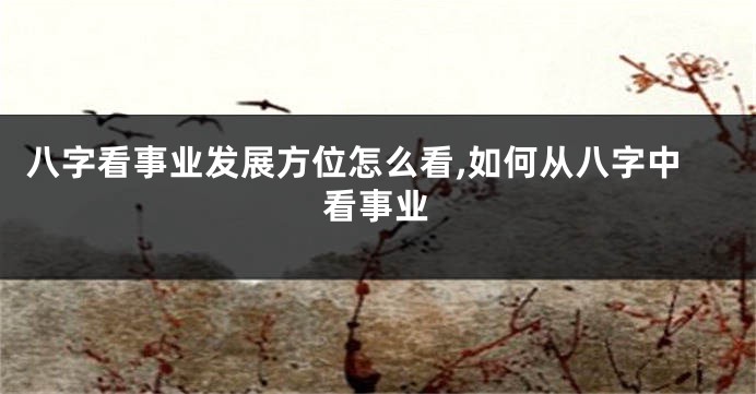 八字看事业发展方位怎么看,如何从八字中看事业