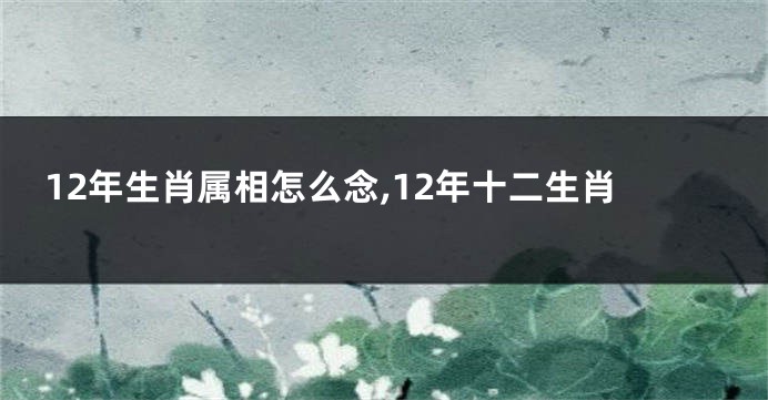 12年生肖属相怎么念,12年十二生肖