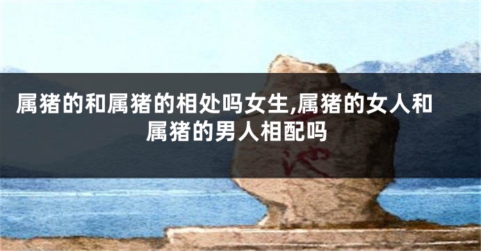 属猪的和属猪的相处吗女生,属猪的女人和属猪的男人相配吗