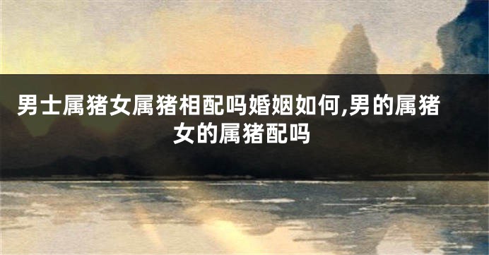 男士属猪女属猪相配吗婚姻如何,男的属猪女的属猪配吗