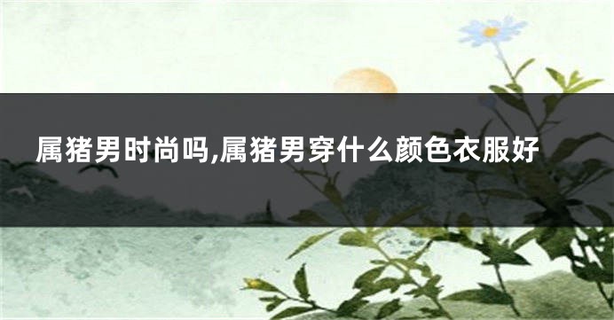 属猪男时尚吗,属猪男穿什么颜色衣服好