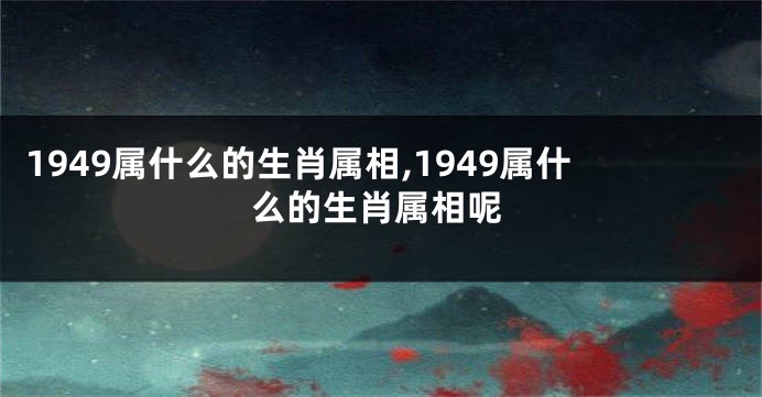 1949属什么的生肖属相,1949属什么的生肖属相呢