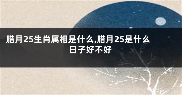 腊月25生肖属相是什么,腊月25是什么日子好不好