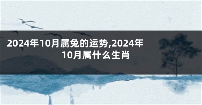 2024年10月属兔的运势,2024年10月属什么生肖