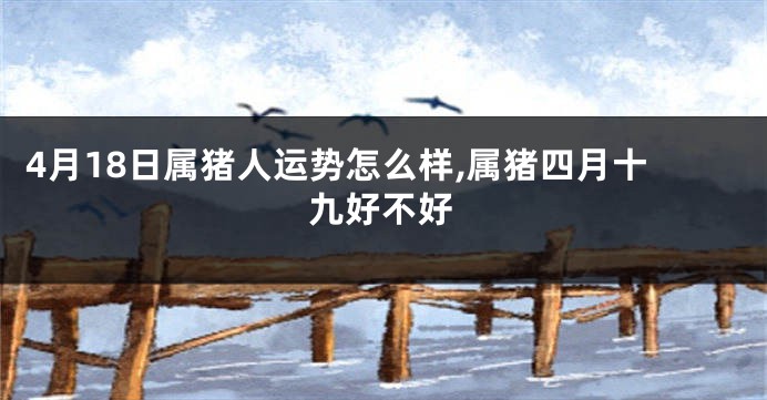 4月18日属猪人运势怎么样,属猪四月十九好不好