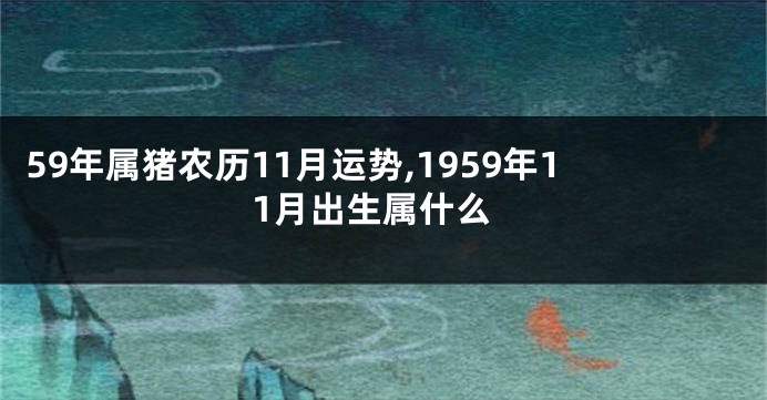 59年属猪农历11月运势,1959年11月出生属什么
