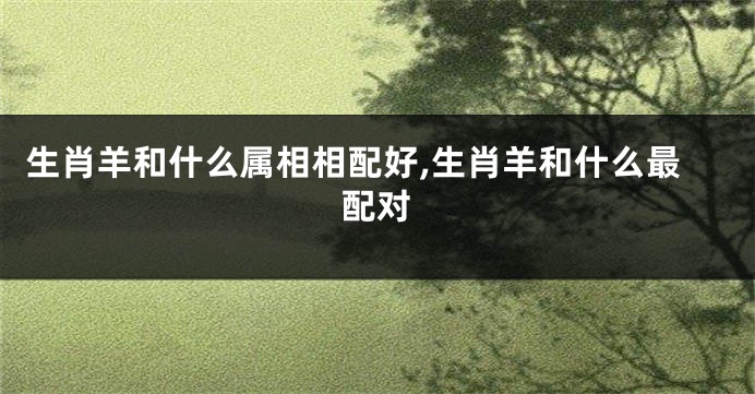 生肖羊和什么属相相配好,生肖羊和什么最配对