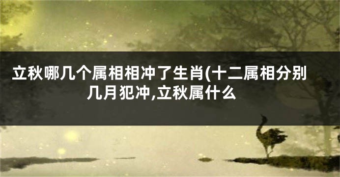 立秋哪几个属相相冲了生肖(十二属相分别几月犯冲,立秋属什么