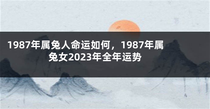 1987年属兔人命运如何，1987年属兔女2023年全年运势
