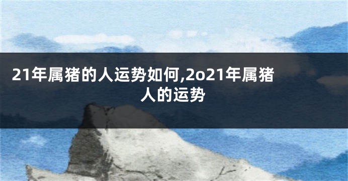 21年属猪的人运势如何,2o21年属猪人的运势