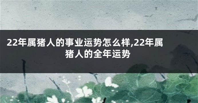 22年属猪人的事业运势怎么样,22年属猪人的全年运势