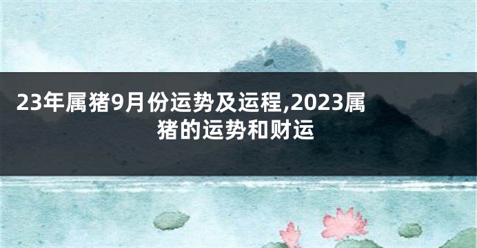23年属猪9月份运势及运程,2023属猪的运势和财运