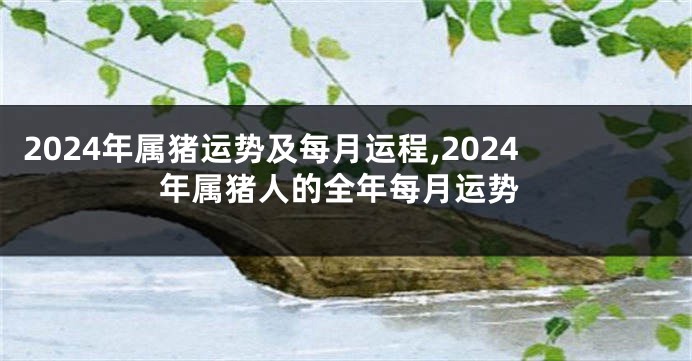 2024年属猪运势及每月运程,2024年属猪人的全年每月运势