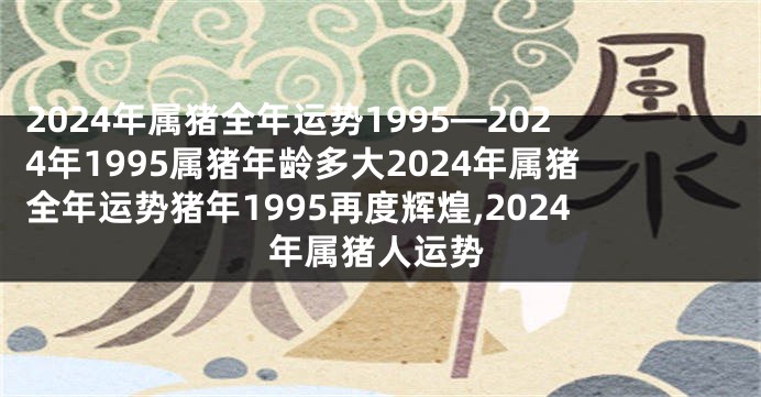 2024年属猪全年运势1995—2024年1995属猪年龄多大2024年属猪全年运势猪年1995再度辉煌,2024年属猪人运势