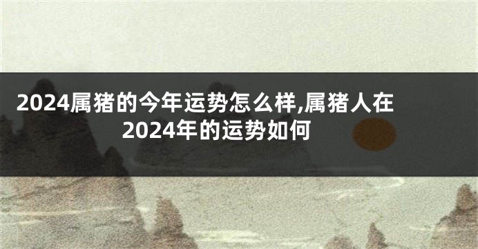 2024属猪的今年运势怎么样,属猪人在2024年的运势如何