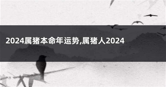 2024属猪本命年运势,属猪人2024