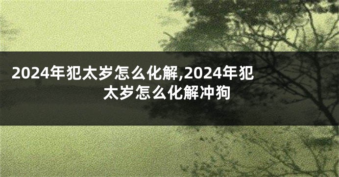 2024年犯太岁怎么化解,2024年犯太岁怎么化解冲狗