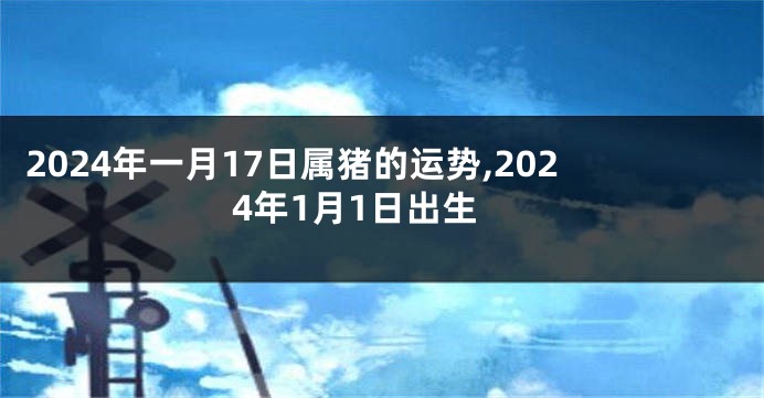 2024年一月17日属猪的运势,2024年1月1日出生