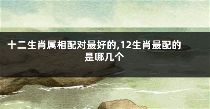 十二生肖属相配对最好的,12生肖最配的是哪几个