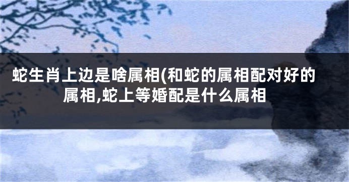 蛇生肖上边是啥属相(和蛇的属相配对好的属相,蛇上等婚配是什么属相