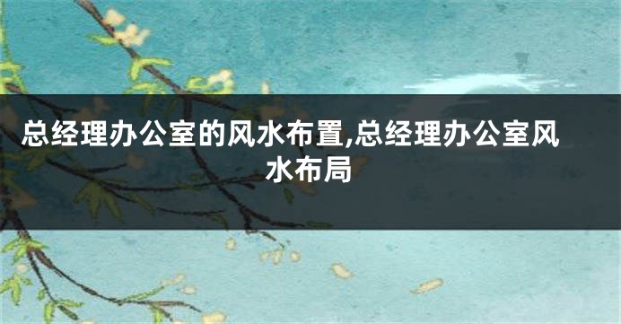 总经理办公室的风水布置,总经理办公室风水布局