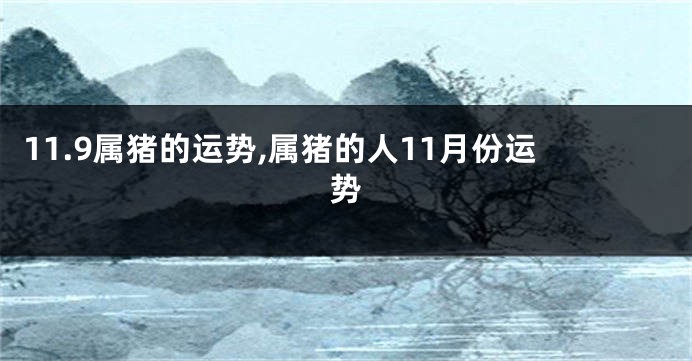 11.9属猪的运势,属猪的人11月份运势