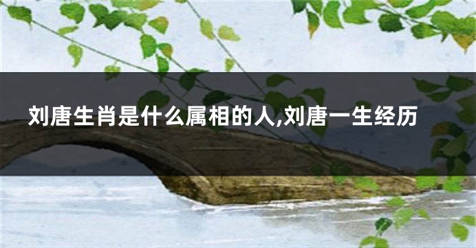 刘唐生肖是什么属相的人,刘唐一生经历