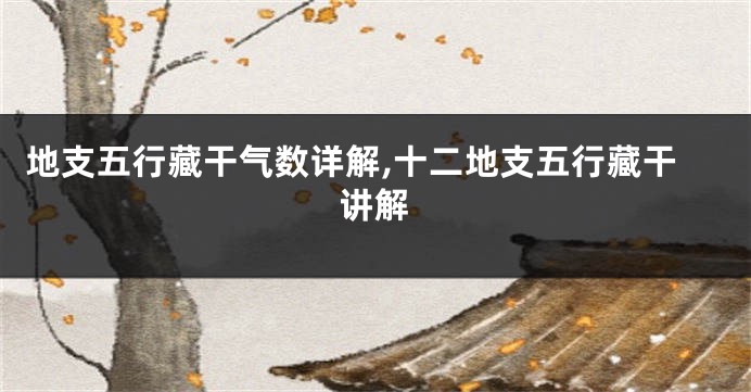 地支五行藏干气数详解,十二地支五行藏干讲解