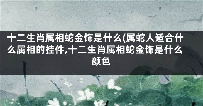 十二生肖属相蛇金饰是什么(属蛇人适合什么属相的挂件,十二生肖属相蛇金饰是什么颜色