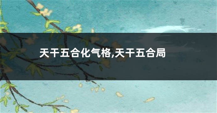 天干五合化气格,天干五合局