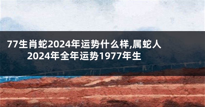 77生肖蛇2024年运势什么样,属蛇人2024年全年运势1977年生