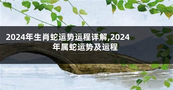 2024年生肖蛇运势运程详解,2024年属蛇运势及运程