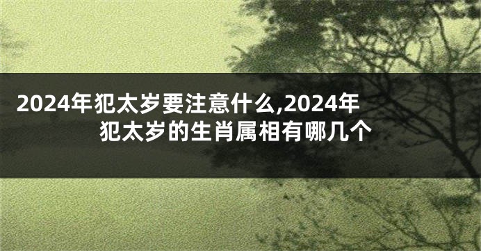 2024年犯太岁要注意什么,2024年犯太岁的生肖属相有哪几个