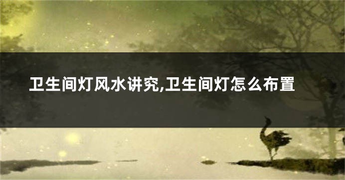 卫生间灯风水讲究,卫生间灯怎么布置